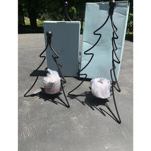 Partylite Whispering Pines Votive Tree Pair EUCIB! 9.5" & 12.5" P9756 & P9758